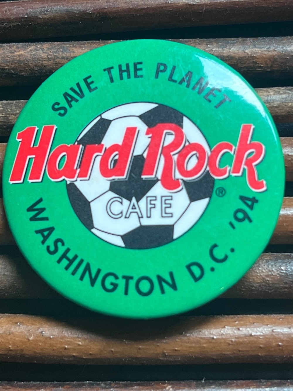 Hard Rock Cafe Save the Planet Washington D.C. '94 Pin Button US World Cup Host